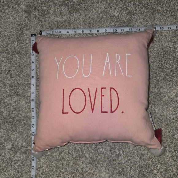Pink 'You Are Loved' Decorative Pillow Rae Dunn - Picture 5 of 5